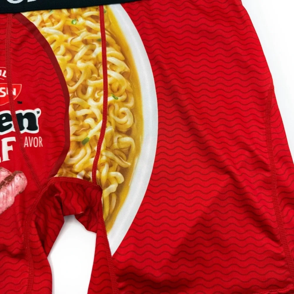 Odd Sox Top Ramen Noodle Boxer Briefs Mens Large Underwear Beef Red Black Gift